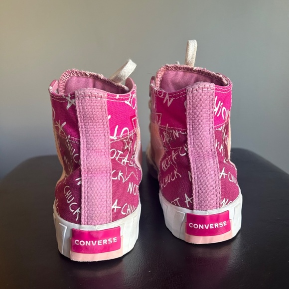 Converse ‘Not a Chuck’ Pink Two Tone High Top Sneakers - Picture 6 of 13